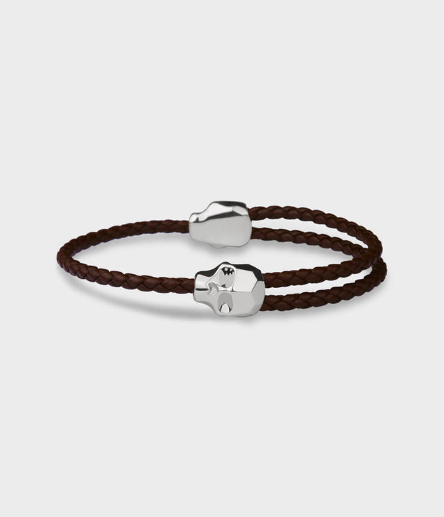 Carved Skull Adjustable Leather Bracelet by Stephen Einhorn